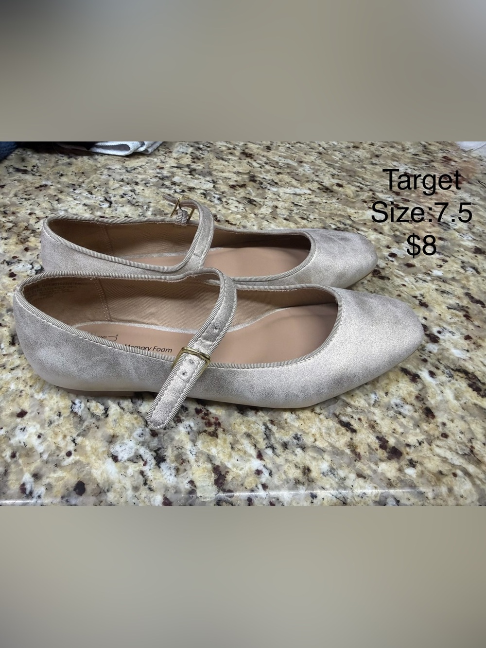Target Women's Mary Jane Flats in Light Beige